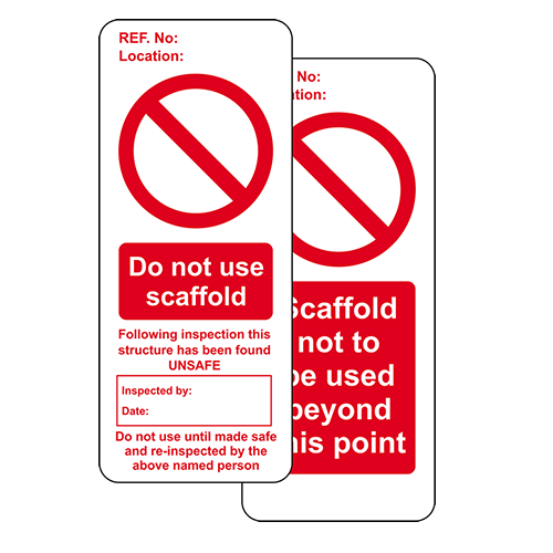 Scaffold Prohibition Tag Inserts - Pack Of 50
